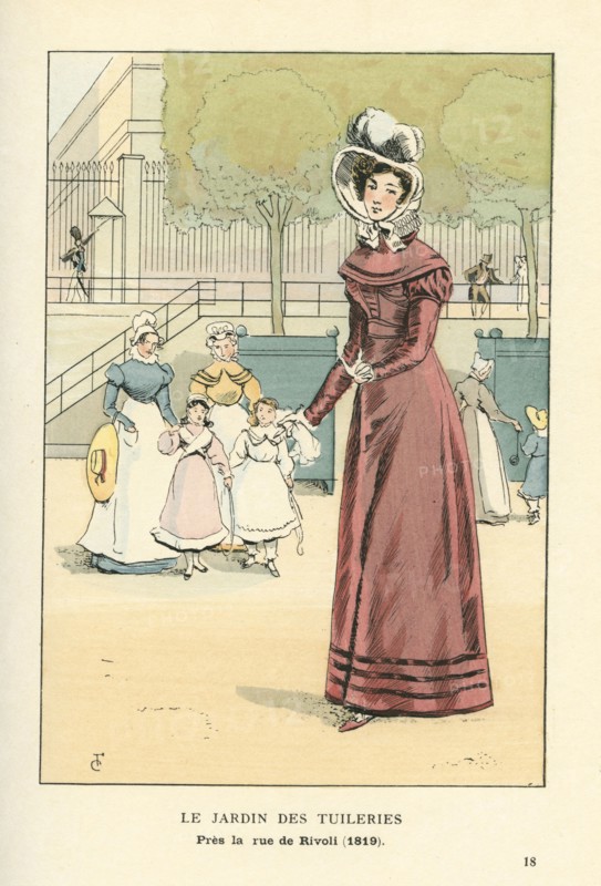 Le jardin des Tuileries, près de la rue de Rivoli, 1819