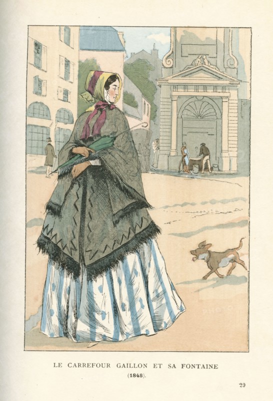 Le carrefour Gaillon et sa fontaine, 1848