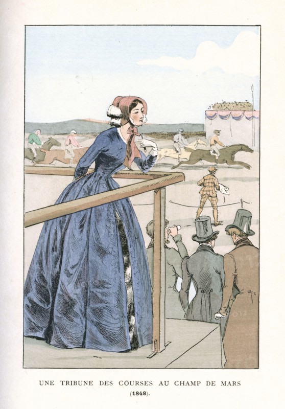 Une tribune des courses au champ de Mars, 1848