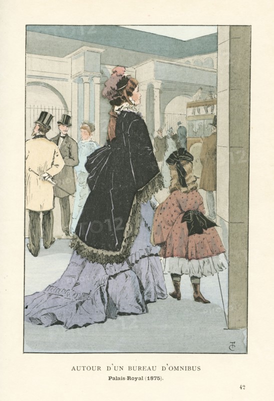 Autour d'un bureau d'omnibus, Palais-Royal, 1875