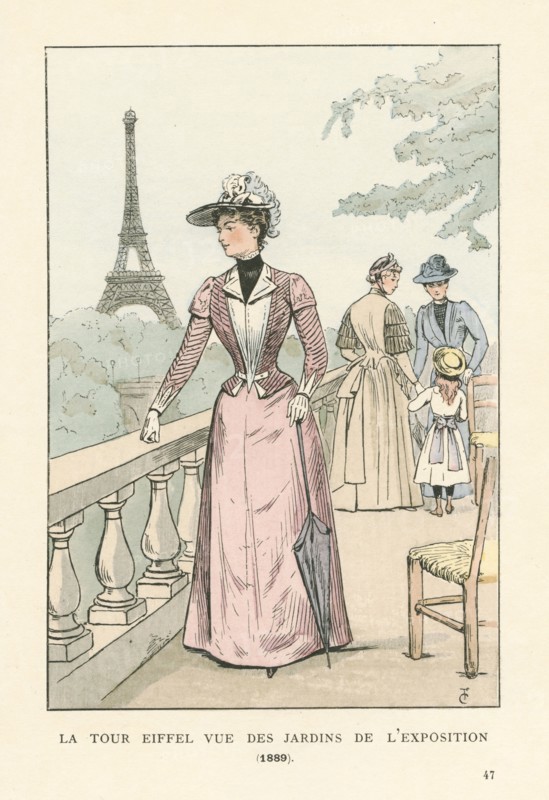 La Tour Eiffel vue des jardins de l'Exposition, 1889