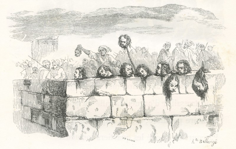 A Ptolémaïs, la population expose les têtes des soldats français morts au combat (1798)