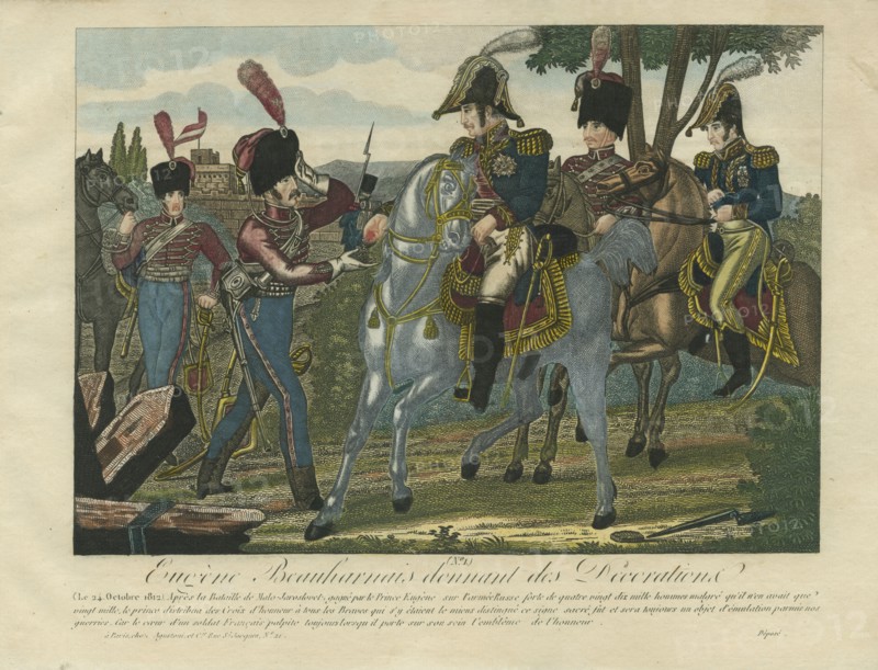 Remise de décorations par Eugène de Beauharnais après la bataille de Maloyaroslavets