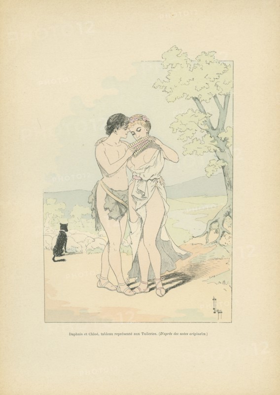 Daphnis et Chloé, tableau vivant représenté lors d'un bal aux Tuileries, sous le Second Empire