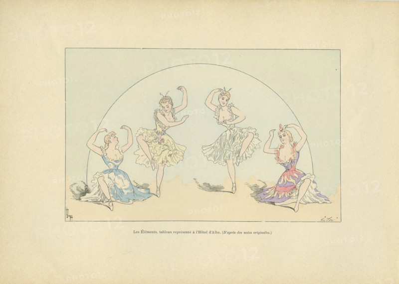 Les Eléments, tableau vivant représenté au bal de l'Hôtel d'Albe, sous le Second Empire