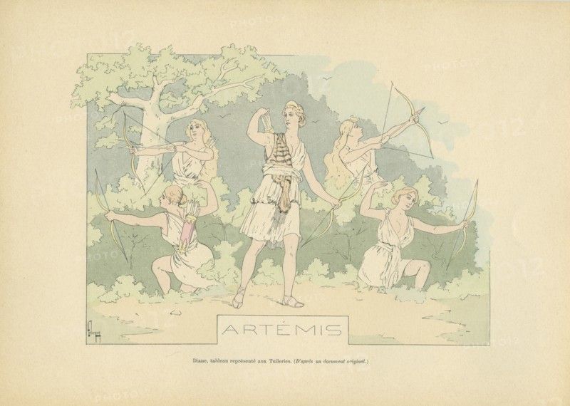 Diane, tableau vivant représenté lors d'un bal aux Tuileries, sous le Second Empire