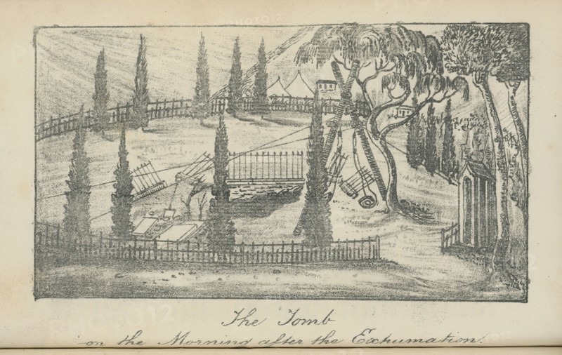 Napoleon's tomb in St. Helena the morning after the exhumation
