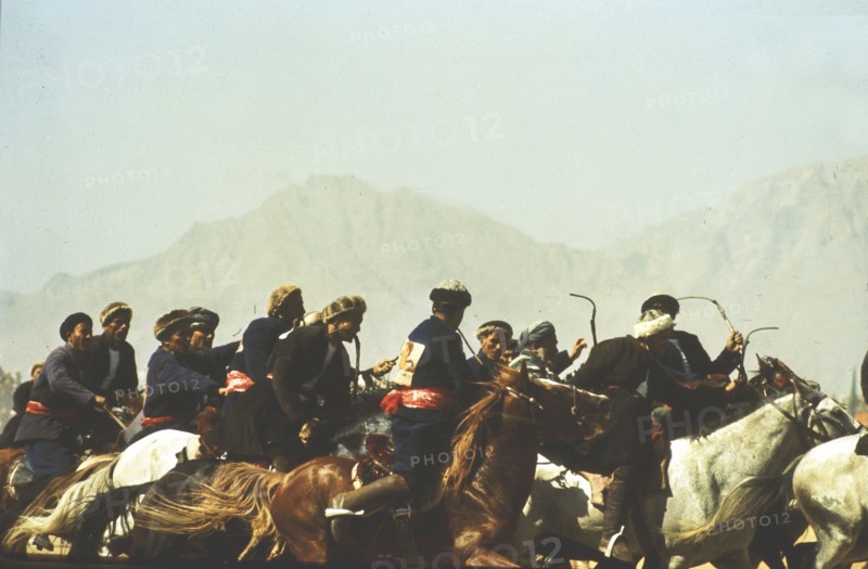 Boskachi is a popular game in Afghanistan, where riders fight with one another over a veal's carcass