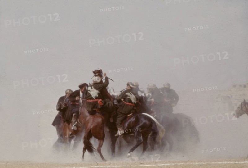 Boskachi is a popular game in Afghanistan, where riders fight with one another over a veal's carcass