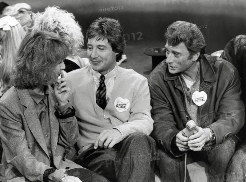 Nathalie Baye, Patrick Sabatier, Johnny Hallyday, 1986