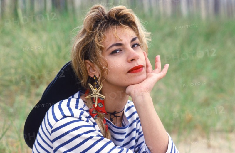 French band Niagara shooting a music video, 1986