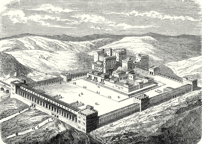 The Temple of Solomon in Jerusalem, restored after construction of modern works