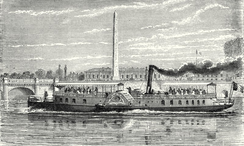 Steamboat intended to serve as a ferry service on the Seine, during the universal exposition, 1867 (model with impellers)