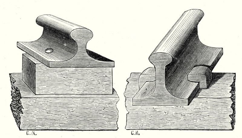 Example of a Rail pad and a Vignoles rail