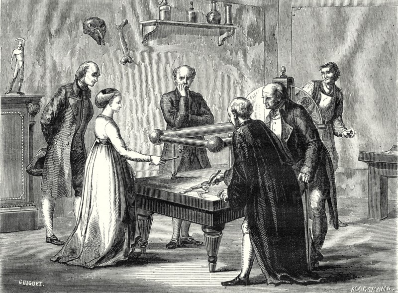 Galvani, a professor at Bologna, discovers in 1780 the irritability of the muscles of a frog to electricity