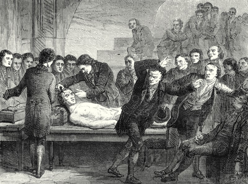 Doctor Ure galvanizing the body of the assassin Clysdale