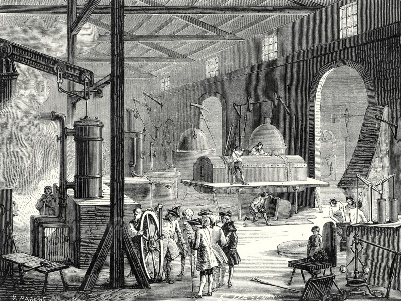 Workshops to build Boulton and Watt steam engines at Soho, near Birmingham