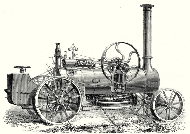 Fowler's traction engine for steam ploughing