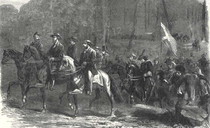 End Of The American Civil War, Flight Of President Jefferson Davis And His Ministers Over The Georgia Ridge, Five Days Before His Capture, 1 July, 1865