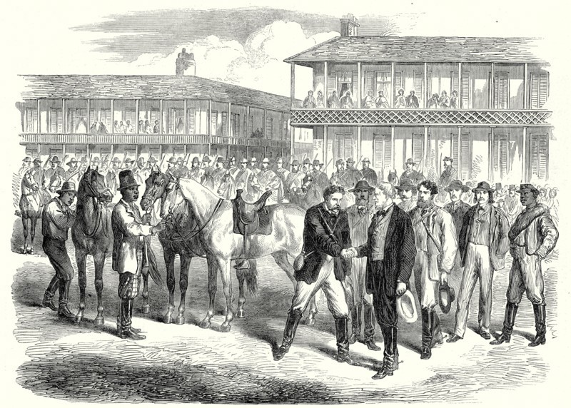 End Of The American Civil War; The Last Days Of The Confederate Government, Mr. Jefferson Davis Bidding Farewell To His Escort Two Days Before His Capture, 22 July, 1865