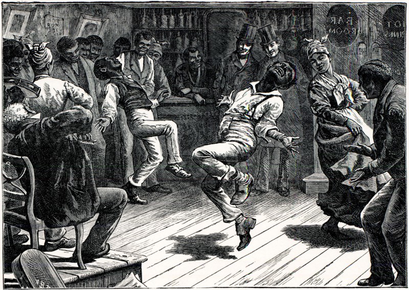 Charles Dickens, American notes, 1842, " WHEN SUDDENLY' THE LIVELY HERO DASHES IN TO THE RESCUE."