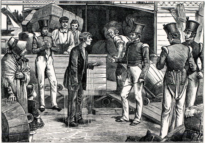Charles Dickens, American notes, 1842, " AND HAVING HIS WET PIPE PRESENTED TO HIM,"