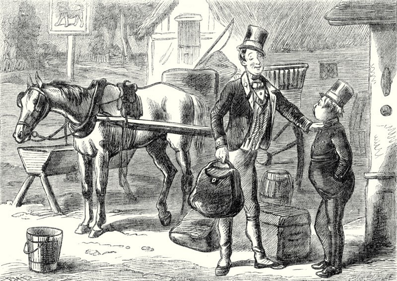 Pickwick Papers, "Sam looked at the fat boy with great astonishment, but without saying a word"