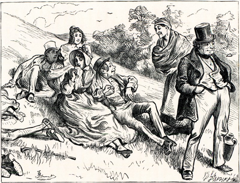 Charles Dickens, Sketches by Boz, THE GENTLEMAN DESCRIBED LOOKS EXTREMELY FOOLISH, AND SQUEEZES FIER HAND, AND FEES THE GIPSY LIBERALLY."