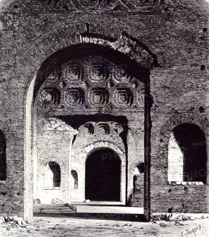 Rome Italy 1875, INTERIOR OF THE BASILICA OF CONSTANTINE.