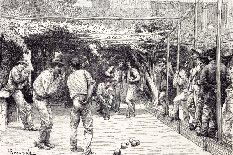 Rome Italy 1875, Playing at Bowls