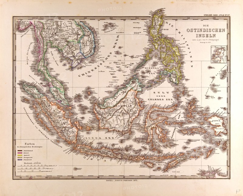 Gotha, Justus Perthes, 1872, Atlas. Perthes, Johan Georg Justus 1749 Ã¢â‚¬â€ú 1816, German publisher, was born in Rudolstadt in 1749. In 1785 he founded at Gotha the business which bears his name, Justus Perthes. In this he was joined in 1814 by his son Wilhelm, 1793 Ã¢â‚¬â€ú 1853. He laid the foundation of the Geographical Branch of the business, for which it is chiefly famous, by publishing the and-Atlas (1817-1823) of Adolf Stieler (1775-1836). Wilhelm Perthes engaged the collaboration of the most eminent German geographers of the time, including Heinrich  Berghaus, Christian Gottlieb Reichard, Karl Spruler and Emil von Sydow. The business passed to his son Bernard Wilhelm Perthes (1821-1857). In 1863 the firm first issued the Almanach de Gotha, a statistical, Historical and genealogical Annual (in French) of the various countries of the world.