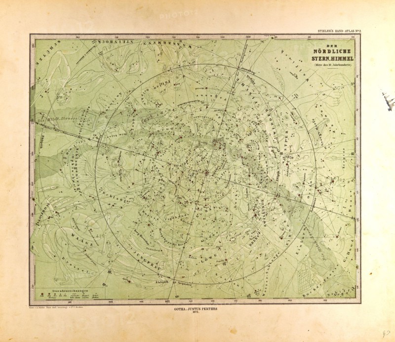 Northern Star SkyGotha, Justus Perthes, 1872, Atlas. Perthes, Johan Georg Justus 1749 Ã¢â‚¬â€ú 1816, German publisher, was born in Rudolstadt in 1749. In 1785 he founded at Gotha the business which bears his name, Justus Perthes. In this he was joined in 1814 by his son Wilhelm, 1793 Ã¢â‚¬â€ú 1853. He laid the foundation of the Geographical Branch of the business, for which it is chiefly famous, by publishing the and-Atlas (1817-1823) of Adolf Stieler (1775-1836). Wilhelm Perthes engaged the collaboration of the most eminent German geographers of the time, including Heinrich  Berghaus, Christian Gottlieb Reichard, Karl Spruler and Emil von Sydow. The business passed to his son Bernard Wilhelm Perthes (1821-1857). In 1863 the firm first issued the Almanach de Gotha, a statistical, Historical and genealogical Annual (in French) of the various countries of the world.
