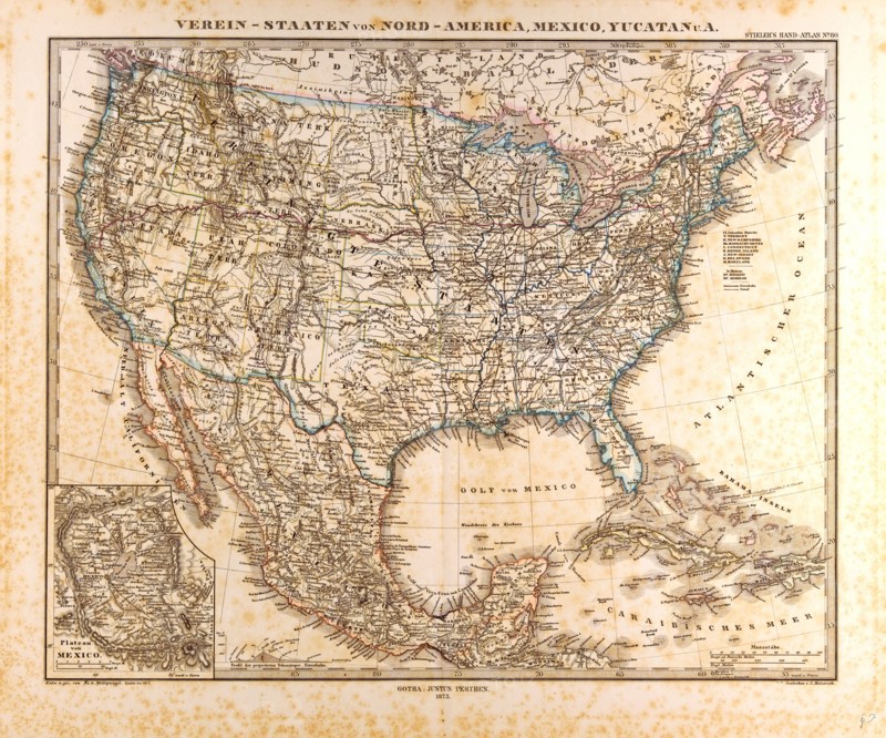 U.S.A. Mexico Gotha 1872 Justus Perthes Atlas Map , Gotha, Justus Perthes, 1872, Atlas. Perthes, Johan Georg Justus 1749 Ã¢â‚¬â€ú 1816, German publisher, was born in Rudolstadt in 1749. In 1785 he founded at Gotha the business which bears his name, Justus Perthes. In this he was joined in 1814 by his son Wilhelm, 1793 Ã¢â‚¬â€ú 1853. He laid the foundation of the Geographical Branch of the business, for which it is chiefly famous, by publishing the and-Atlas (1817-1823) of Adolf Stieler (1775-1836). Wilhelm Perthes engaged the collaboration of the most eminent German geographers of the time, including Heinrich  Berghaus, Christian Gottlieb Reichard, Karl Spruler and Emil von Sydow. The business passed to his son Bernard Wilhelm Perthes (1821-1857). In 1863 the firm first issued the Almanach de Gotha, a statistical, Historical and genealogical Annual (in French) of the various countries of the world.