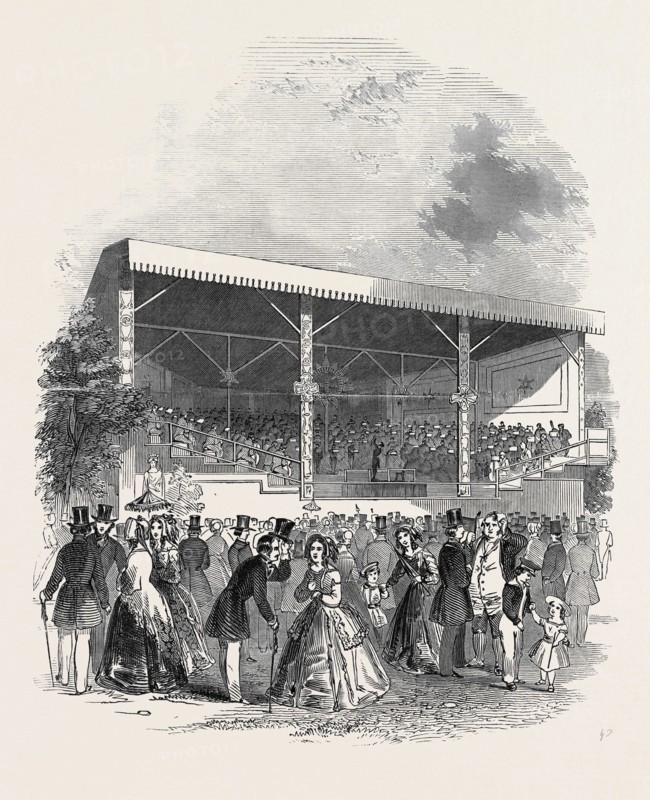 THE CONCERT MONSTRE, AT THE SURREY ZOOLOGICAL GARDENS, 1845