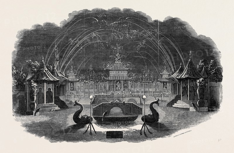 FIREWORK TEMPLE AT VAUXHALL, GREAT BRITAIN