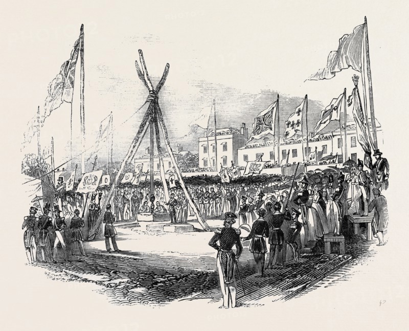 LAYING THE FOUNDATION STONE OF THE ROYAL BRITISH FEMALE ORPHAN ASYLUM, AT DEVONPORT