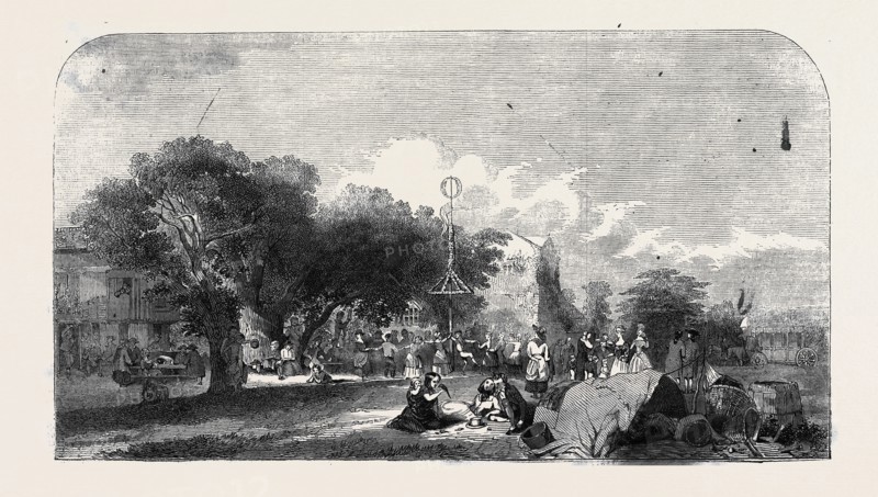 MAY-DAY IN THE LAST CENTURY, PAINTED BY ANTHONY, FROM THE EXHIBITION OF THE SOCIETY OF BRITISH ARTISTS