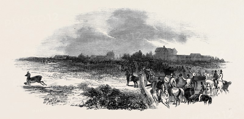EASTER HUNT WITH THE ROYAL STAG HOUNDS, THE MEET AT STOKE COMMON