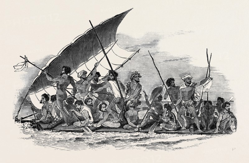 RAFT OF GAMBIER ISLANDERS