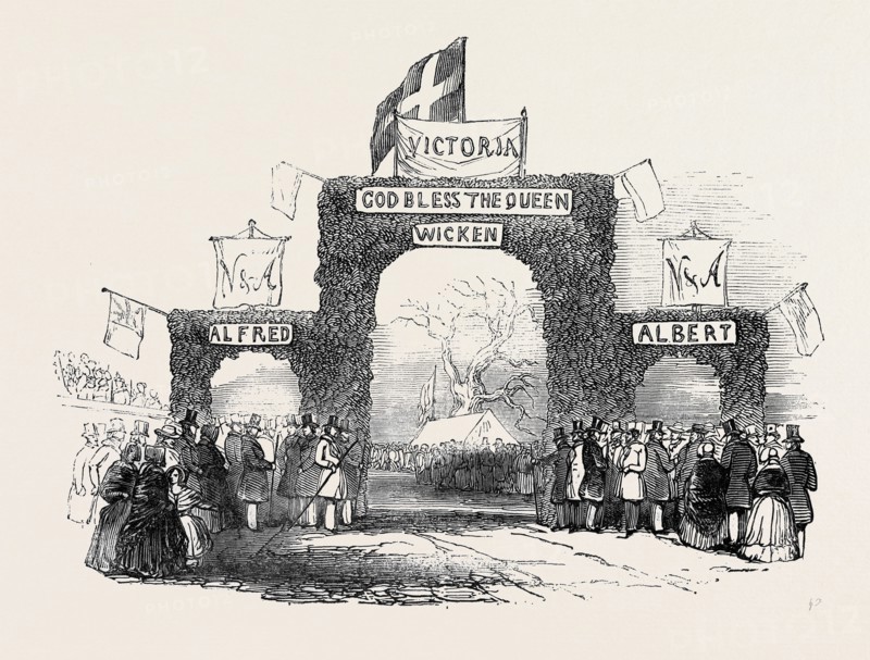 THE QUEEN'S VISIT TO THE DUKE OF BUCKINGHAM, AT STOWE, ARCH AT WICKEN.