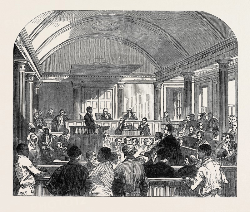 TRIAL OF THE RIOTERS (OCT. 1) IN THE COURT HOUSE, AT TRINIDAD