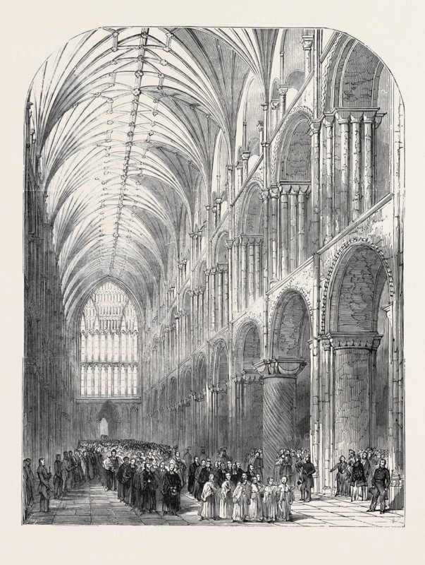 INSTALLATION OF THE BISHOP OF NORWICH, THE PROCESSION IN THE NAVE OF NORWICH CATHEDRAL