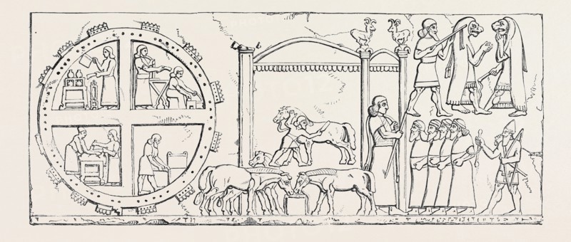 SUPPOSED KITCHEN AND PAVILION; NIMROUD SCULPTURES, JUST RECEIVED AT THE BRITISH MUSEUM