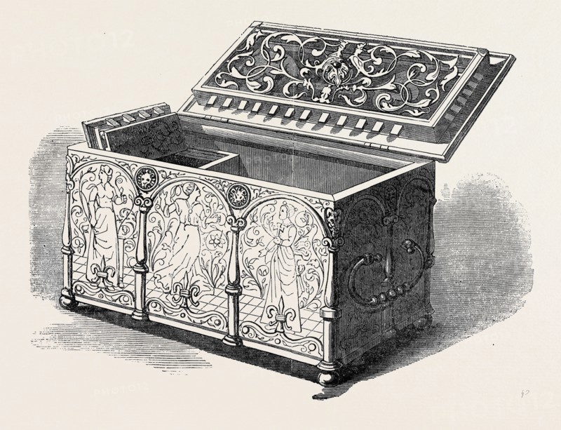 NO. 165, ENGRAVED STEEL CASKET, 16TH CENTURY, THE EXHIBITION OF ANCIENT AND MEDIAEVAL ART