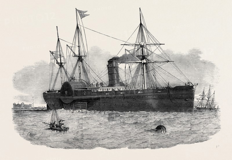 OCEAN STEAM NAVIGATION: THE UNITED STATES MAIL STEAMSHIP "ATLANTIC" ENTERING THE MERSEY