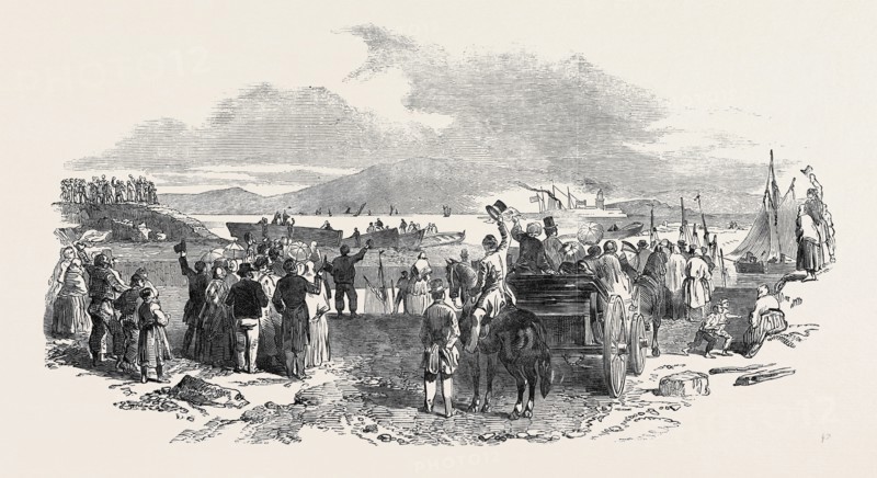 DEPARTURE OF THE "VICEROY" STEAMER FROM THE DOCK QUAY, GALWAY