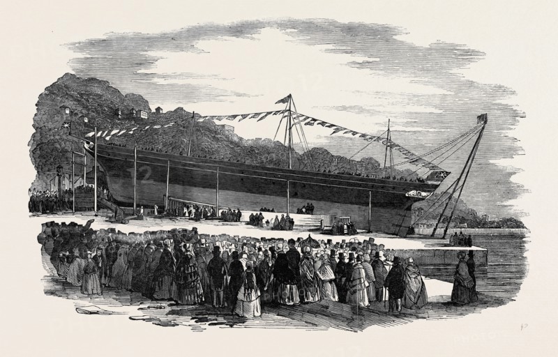 LAUNCH OF THE "PELICAN," STEAMSHIP, AT CORK