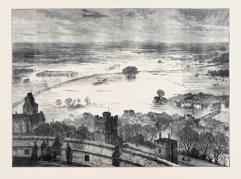 THE FLOODS: THE VALLEY OF THE THAMES FROM THE ROUND TOWER, WINDSOR CASTLE, 1873