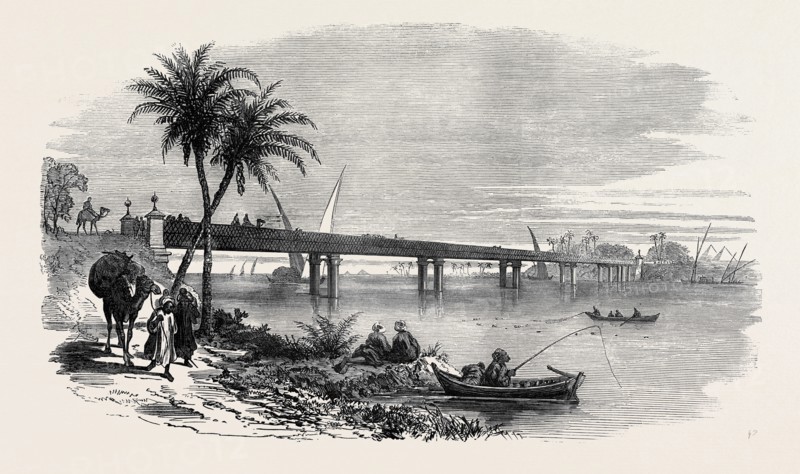 NEW BRIDGE ACROSS THE NILE, NEAR CAIRO, EGYPT, 1873