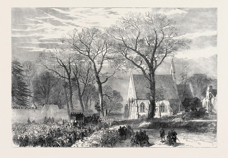 THE LATE EMPEROR NAPOLEON III: FUNERAL PROCESSION APPROACHING THE CHAPEL, CHISELHURST, 1873
